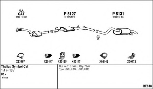 FENNO RE818 Exhaust System